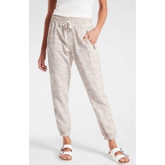 Athleta Pants - Athleta Cabo‎ Tide Linen Joggers size 4